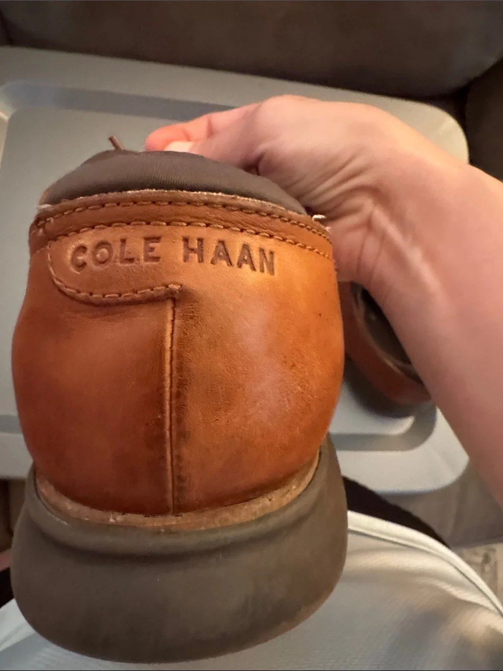 Cole Haan Men's Perforated Leather Lace-Up Oxfords in Tan